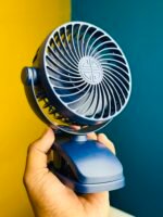 P8 USB Small Handheld Rechargeable Clip Fan – Green Color