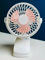 P8 USB Small Handheld Rechargeable Clip Fan – Green Color - Image 3