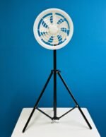 JISULIFE FA17 Rechargeable Fan with LED Light and Table Tripod- White Color - Image 3