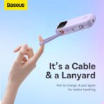Baseus Comet Series 22.5W 20000mAh Dual Cable Digital Display Power Bank – White Color - Image 4