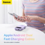 Baseus Comet Series 22.5W 20000mAh Dual Cable Digital Display Power Bank – White Color - Image 5