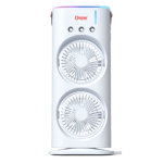 Disnie DRMF-63USB Rechargeable Double Head Portable Mini Air Cooling Mist Fan with Remote