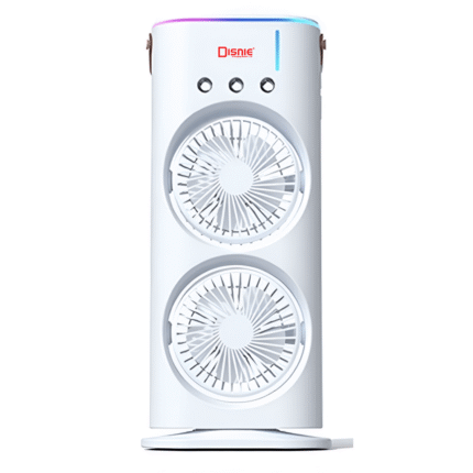 Disnie DRMF-63USB Rechargeable Double Head Portable Mini Air Cooling Mist Fan with Remote