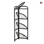 Black Carbon Steel 4-Tier Foldable Corner Shelf