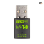 GearUP 600Mbps Dual Band WiFi + Bluetooth Adapter For Windows PC/Laptop